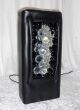 EUR 129,-, LED-Leuchte, schwarzes Kunstleder mit Glaselementen, (H 50cm x B 24cm x T 14cm) - 3 (1).JPG